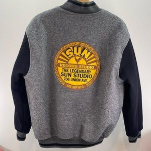 Vintage The Legendary Sun Studio Wool Blend Letterman Jacket Men XL